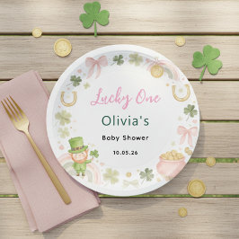 Lucky One Baby Shower Paper Plates – St Patricks  Papieren Bordje