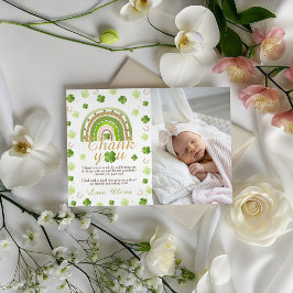 Lucky One Birthday Photo Thank You Card Kaart