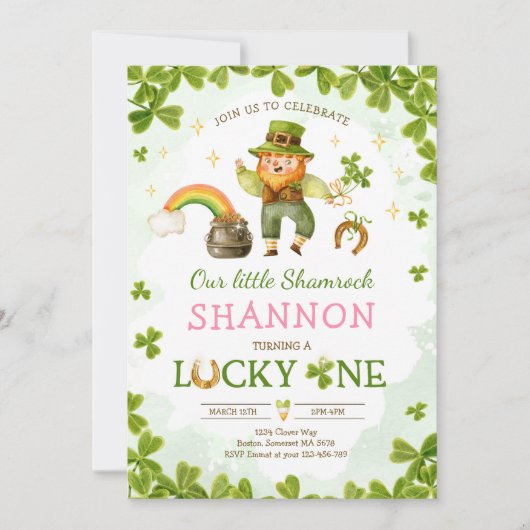 Lucky One Birthday St Patrick's 1e verjaardag Part Kaart (Voorkant)