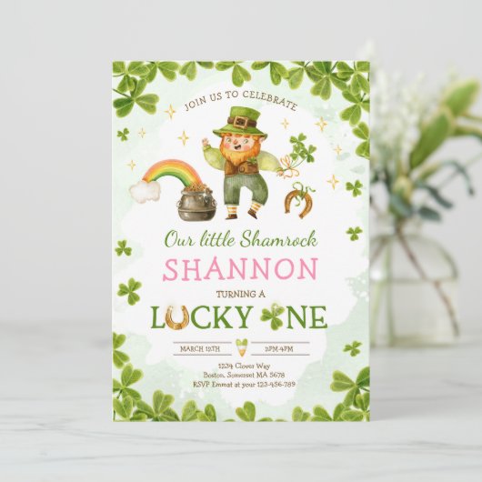 Lucky One Birthday St Patrick's 1e verjaardag Part Kaart (Staand voorkant)