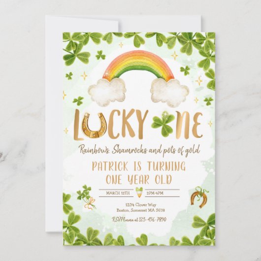 Lucky One Birthday St Patrick's 1e verjaardag Part Kaart (Voorkant)