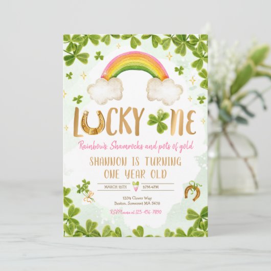 Lucky One Birthday St Patrick's 1e verjaardag Part Kaart (Staand voorkant)