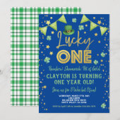 Lucky One Boy First 1st Birthday St Patrick's Day Kaart (Voorkant / Achterkant)