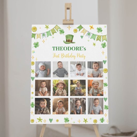 Lucky One Boy Verjaardag Foto Mijlpaal teken Poster