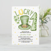 Lucky One Clover Kleurrijke Sterren Verjaardag Kaart (Staand voorkant)