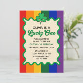 Lucky One Cute Shamrock St. Patrick's 1st Birthday Kaart (Staand voorkant)