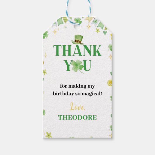 Lucky One Dank u Label Verjaardagsfeestje Cadeaulabel (Voorkant)