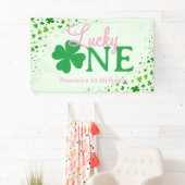 Lucky One Eerste 1e Verjaardagsfeestje Spandoek (Insitu)