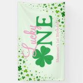 Lucky One Eerste 1e Verjaardagsfeestje Spandoek (Verticaal)
