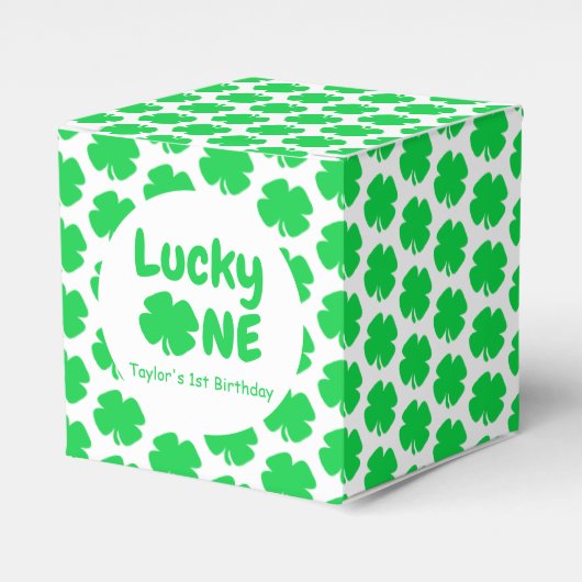 Lucky One eerste verjaardag Bedankdoosjes (Voorkant Zijde)