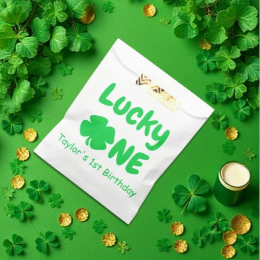 Lucky One eerste verjaardag Bedankzakje