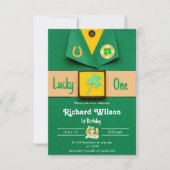 Lucky One Eerste Verjaardag Jongen Shamrock Kaart (Voorkant)