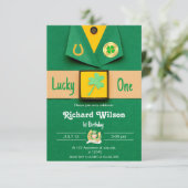 Lucky One Eerste Verjaardag Jongen Shamrock Kaart (Staand voorkant)