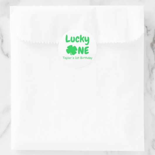 Lucky One eerste verjaardag Ronde Sticker (Tas)