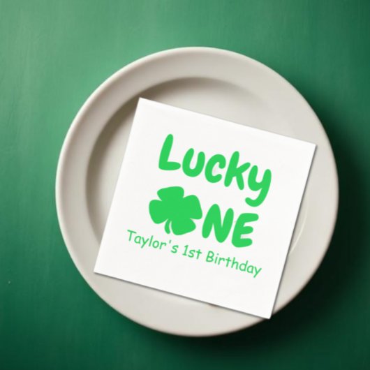 Lucky One eerste verjaardag Servet