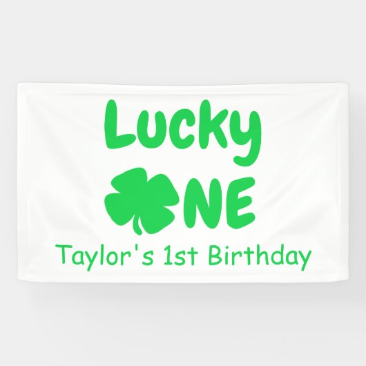 Lucky One eerste verjaardag Spandoek (Horizontaal)