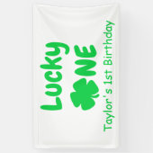 Lucky One eerste verjaardag Spandoek (Verticaal)