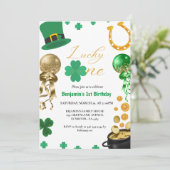 Lucky One Eerste Verjaardag St Patrick's Day Jonge Kaart (Staand voorkant)