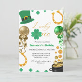 Lucky One Eerste Verjaardag St Patrick's Day Jonge Kaart (Staand voorkant)