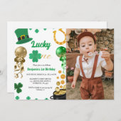 Lucky One Eerste Verjaardag St Patrick's Day Jonge Kaart (Voorkant / Achterkant)