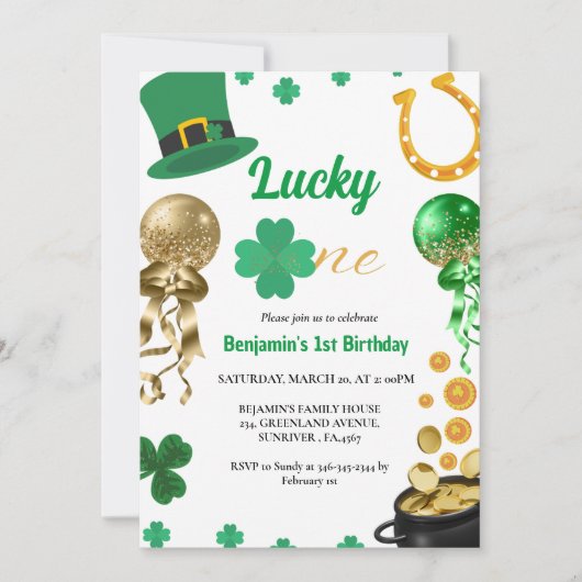 Lucky One Eerste Verjaardag St Patrick's Day Jonge Kaart (Voorkant)