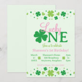 Lucky One Eerste verjaardagsfeestje Kaart (Voorkant / Achterkant)