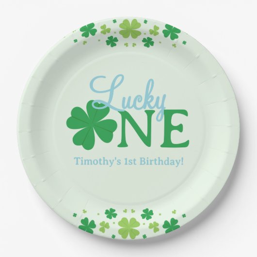 Lucky One First 1st Birthday Party Papieren Bordje (Voorkant)