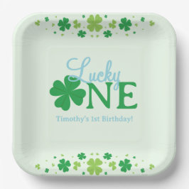 Lucky One First 1st Birthday Party Papieren Bordje