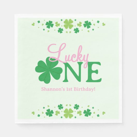 Lucky One First 1st Birthday Party Servet (Voorkant)