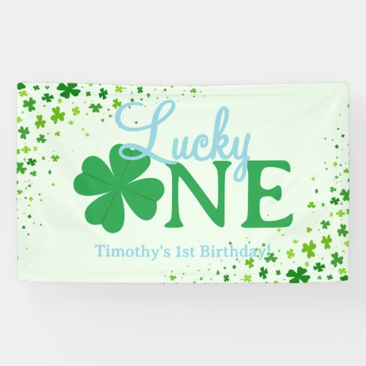Lucky One First 1st Birthday Party Spandoek (Horizontaal)