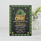 Lucky One First Birthday Invitation St Patty's Day Kaart (Staand voorkant)