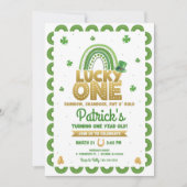 Lucky One First Birthday Invitation St Patty's Day Kaart (Voorkant)