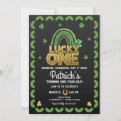 Lucky One First Birthday Invitation St Patty's Day Kaart (Voorkant)