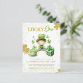Lucky One First Birthday St Patrick's Briefkaart (Staand voorkant)
