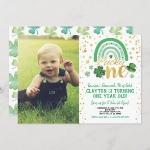 Lucky One First Birthday St Patrick's Day Foto Kaart