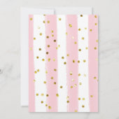 Lucky One Girl 1st Birthday Invitation Pink Gold Kaart (Achterkant)