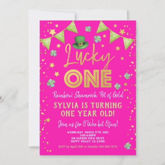 Lucky One Girl Eerste Verjaardag St Patrick's Day Kaart (Voorkant)