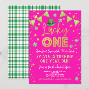 Lucky One Girl First Birthday St Patrick's Day Kaart