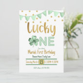 Lucky One Gold eerste verjaardag Kaart (Staand voorkant)