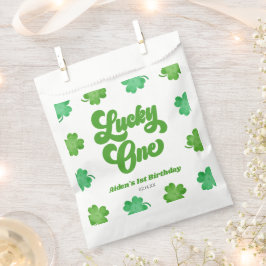 Lucky One Green Shamrock Clover 1st Birthday Party Bedankzakje