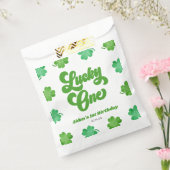 Lucky One Green Shamrock Clover 1st Birthday Party Bedankzakje (Gezegeld)