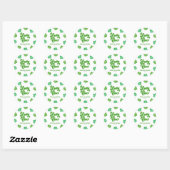 Lucky One Green Shamrock Clover 1st Birthday Party Ronde Sticker (Vel)