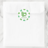 Lucky One Green Shamrock Clover 1st Birthday Party Ronde Sticker (Tas)