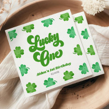 Lucky One Groene Shamrock Klaver 1e Verjaardagsfee