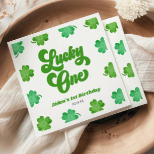 Lucky One Groene Shamrock Klaver 1e Verjaardagsfee Servet