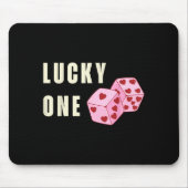 Lucky One Heart Dice Couples Matching Valentines D Muismat (Voorkant)