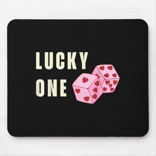 Lucky One Heart Dice Couples Matching Valentines D Muismat (Voorkant)