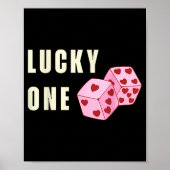 Lucky One Heart Dice Couples Matching Valentines D Poster (Voorkant)