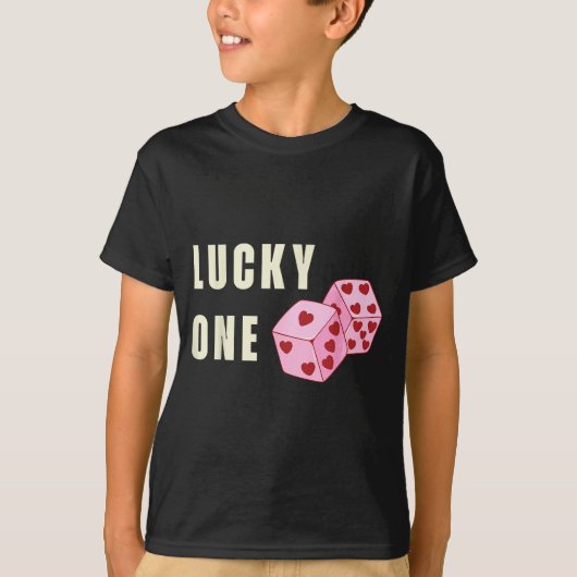 Lucky One Heart Dice Couples Matching Valentines D T-shirt (Voorkant)