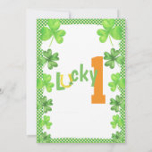 Lucky One Irish Th’s First Birthday Party Kaart (Achterkant)